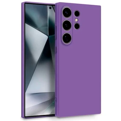 Abbildung von MyGadget Hülle für Samsung Galaxy S24 Ultra Zweilagige Handyhülle mit Kameraschutz Cover Innenfutter &amp; Silikon außen Lila