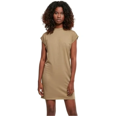 Abbildung von Urban Classics Turtle Extended Shoulder Jerseykleid, Damen, Größe: 4XL, Khaki