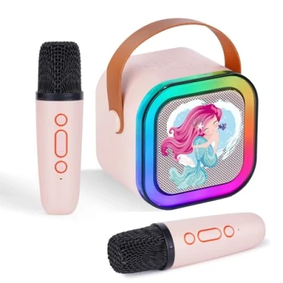 Abbildung von DYNASONIC A29 Karaoke mit Zwei Mikrofonen Bluetooth Lautsprecher Kinder Elektronisches Spielzeug Geschenke für 3 15 Jahre (Sirene)