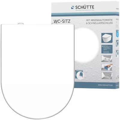 Abbildung von Schütte WC Sitz &quot;WHITE&quot;, Duroplast, Absenkautomatik, Schnellverschluss, belastbar bis 150 kg