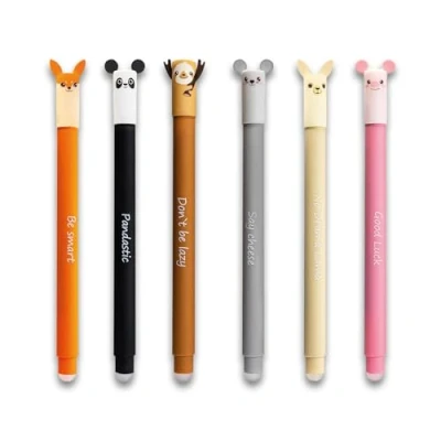 Abbildung von Eberhard Faber Animal Erase It Gelschreiber 6er Set Maus, Schwein, Lama, Panda, Faultier und Fuchs