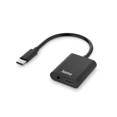 Abbildung von Hama 2in1 Audio /oplaadadapter USB C En 3,5 mm jack Zwart