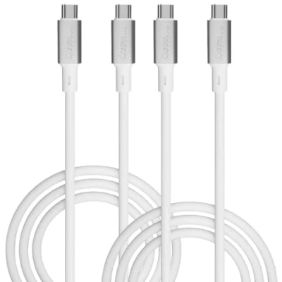 Abbildung von Callstel USB Type C Ladekabel: 2er Set ultraflexible Silikon Lade /Datenkabel C/ C, 2 m, weiß (USB Kabel, Apple iPhone)