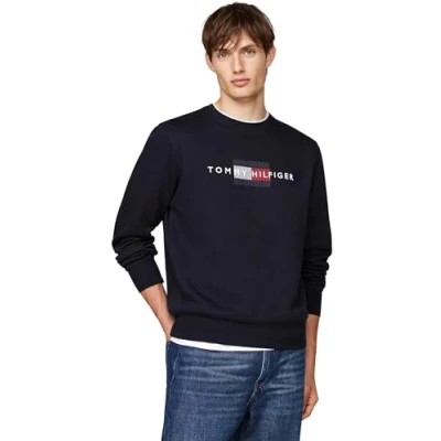 Abbildung von Tommy Hilfiger FLAG Embro Sweatshirt, Herren, Größe: 3XL, Desert sky