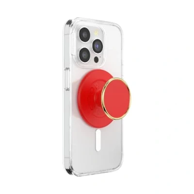 Abbildung von PopSockets: PopGrip Round für MagSafe Inklusive Adapterring Ausziehbarer Sockel und Griff mit einem Austauschbarem Top Smartphones Hüllen Rosso