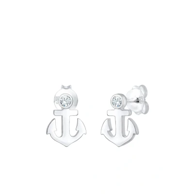 Abbildung von Elli Anchor MEER Kristalle Ohrringe, Damen, Größe: One Size, Silber
