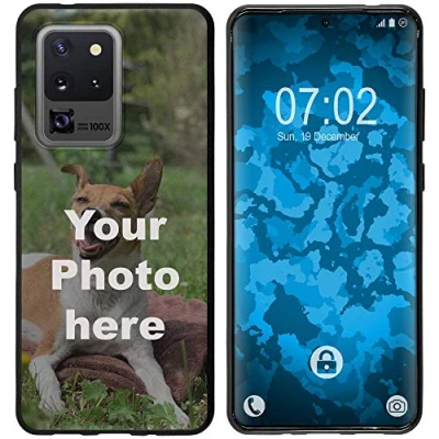 Abbildung von PhoneNatic Case kompatibel mit Galaxy S20 Ultra Personalisierte Handyhülle schwarz zum selbst gestalten eigenem Foto