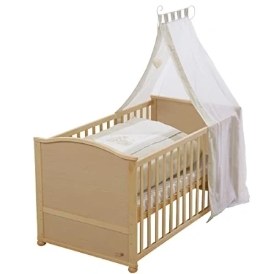 Abbildung von roba® Babybett Komplettbettset, verschiedene Ausführungen, Gitterbett, umbaubar, inkl. Textilausstattung