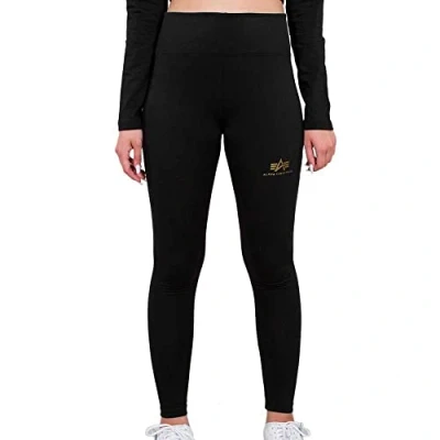 Abbildung von Alpha Industries FOIL Print Leggings Hosen, Damen, Größe: XS, Black yellow gold