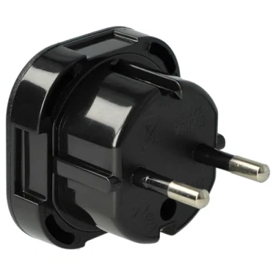 Abbildung von vhbw Reisestecker Adapter (Euro Stecker auf UK Buchse) Reiseadapter, Schwarz, 250 V / 16 A