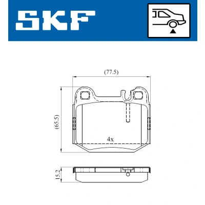 Abbildung von SKF VKBP 90482 Bremsbelagsatz für Verschleißwarnanzeiger vorbereitet