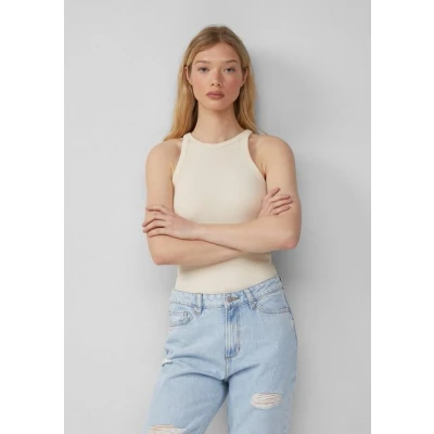 Abbildung von QS Top, Damen, Größe: Small, Ecru