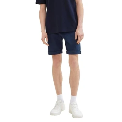 Abbildung von TOM Tailor Denim MIT GÜRTEL Shorts, Herren, Größe: Medium, Navy mini houndstooth