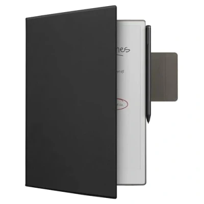 Abbildung von kwmobile Hülle kompatibel mit Remarkable Paper Pro Case Magnetischer Verschluss Cover integriertem Stifthalter Kunstleder Tasche in Schwarz