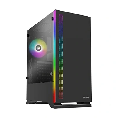 Abbildung von Zalman Mittlerer Tower ATX S5 RGB Gehäuse mit Glaspanels (schwarz)