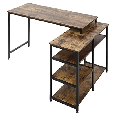 Abbildung von Eckschreibtisch Winkelschreibtisch PC Tisch Computertisch Bürotisch Regal Schublade L Form Braun 135