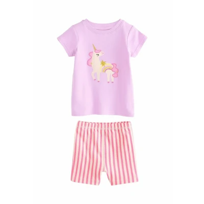 Abbildung von Next Regular FIT 3 PACK Set Nachtwäsche für Kinder, Größe: 80, Pink unicorn