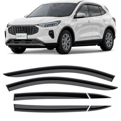 Abbildung von CLIM ART Windabweiser für/kompatible mit Ford Kuga 2020 2024 SUV, Autofenster Regenschutz, windabweiser, Anklebbare Deflektoren, 6 Stück