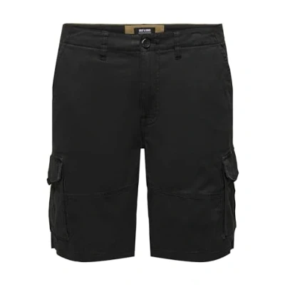 Abbildung von Only &amp; Sons Normal Geschnitten Shorts, Herren, Größe: Large, Black
