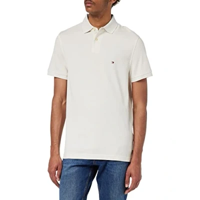 Abbildung von Tommy Hilfiger Herren Poloshirt Kurzarm 1985 Regular Fit, Beige (Weathered White), M