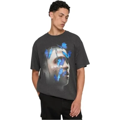 Abbildung von Upscale by Mister Tee LE Papillon Oversize Tshirt print, Größe: Large, Charcoal