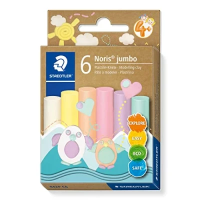 Abbildung von Noris jumbo boetseerklei 6 kleuren PASTEL