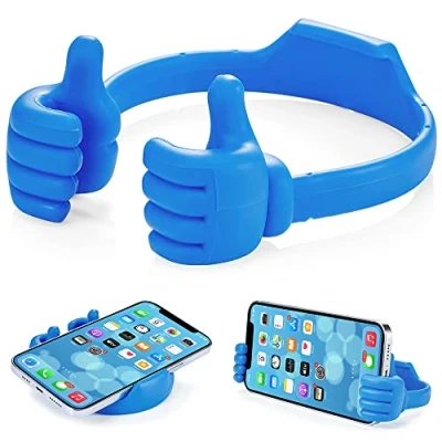 Abbildung von Kinizuxi Thumbs Up Lazy Phone Stand Geschenke für Weihnachten, Universal Handy Halterung den Schreibtisch Halterung, Smartphone Ständer iPhone, iPad, Samsung und mehr (Blau)