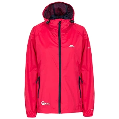 Abbildung von Trespass Qikpac Female Jacket, Black, XL, Kompakt Zusammenrollbare Wasserdichte Jacke für Damen, X Large, Schwarz