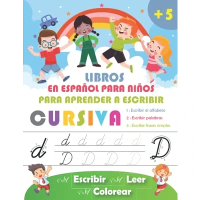 Abbildung von Libros en Español para niños Aprender a escribir cursiva la práctica de caligrafía +5: Mi cuaderno escritura /Aprender letras mayúsculas y minúsculas