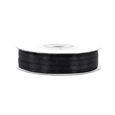 Abbildung von Satinband 3mm x 50m Rolle FARBAUSWAHL in 3/6/12/18/25/38/50/75/100mm farbecht &amp; waschbar Schleifenband für Hochzeit Geschenkband zum Verpacken Dekorieren Basteln Schwarz 030
