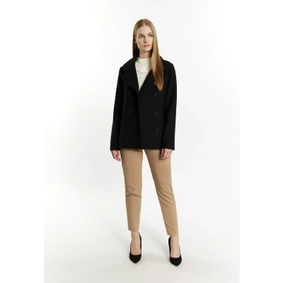 Abbildung von DREIMASTER Klassik Damen Erbsenmantel aus Wollmischung XL / Schwarz 77% Polyester 15% Wool 5% PolyesterAcrylic