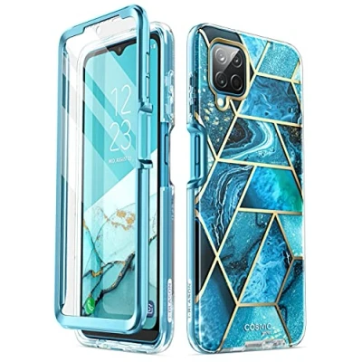 Abbildung von i Blason Glitzer Hülle für Samsung Galaxy A12 4G Bumper Case Handyhülle 360 Grad Schutzhülle Bling Cover [Cosmo] mit integriertem Displayschutz 2020 Ausgabe (Ocean)