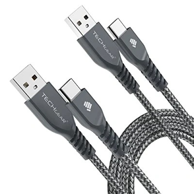 Abbildung von TECHGEAR USB C Kabel [2 Meter 2 Stück] Typ Ladekabel und Synchronisation für Samsung Tab A8 10,5 S7 S8 /Plus/Ultra, Active Pro, S6 Lite/S7 FE, Lenovo M10 HD, TECLAST M40 MatePad T10