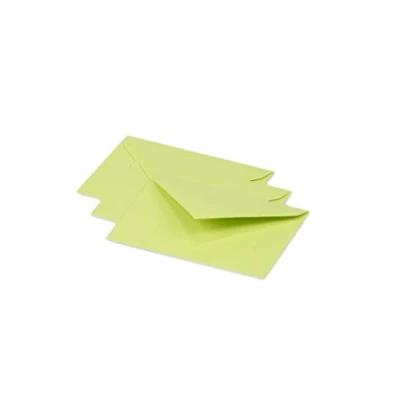 Abbildung von Clairefontaine 55470C Packung mit 20 Umschläge Pollen, Mini 7,5x10cm, 120g, ideal für Einladungen und Korrespondenz, Knospengrün, 1 Pack
