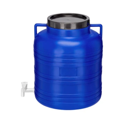 Abbildung von Garronda Regentonne 60 l BPA freies Fass mit Deckel und Hahn Weithalsfass GD 0090, Blau,