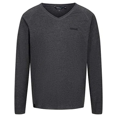 Abbildung von Regatta Herren Kiro Coolweave Baumwolle Langarm V Ausschnitt Jersey T Shirts/Polos/Westen