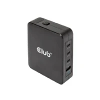 Abbildung von Club 3D CAC 1917 Reise Ladegerät 140W GaN Technologie, USB Typ A(1x) und C(3X), PPS + Power Delivery (PD) 3.1 Unterstützung