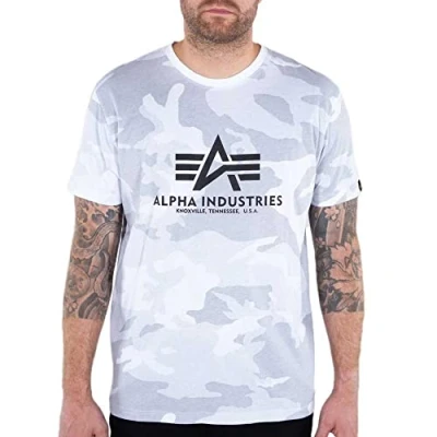 Abbildung von Alpha Industries T camo Tshirt print, Herren, Größe: XS, White