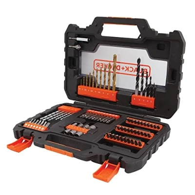 Abbildung von Black &amp; Decker A7231 XJ, Bohrer, Elektro Mehrzweckwerkzeug, Bohrerbit Set, Metall, Stein, Holz, 8 mm, Schwarz, Orange