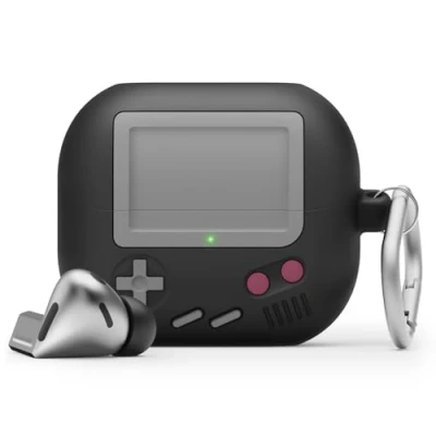 Abbildung von elago AW5 Hülle Kompatibel mit Samsung Galaxy Buds 3 &amp; Pro, Klassische Handheld Game Console Design Karabiner, Vollständiger Schutz, Drahtloses Laden, Kopfhörer Zubehör