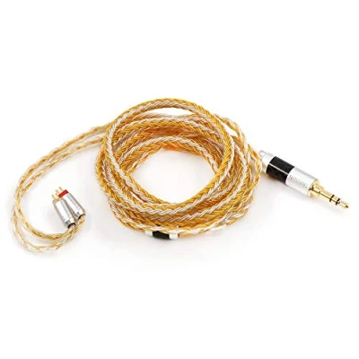 Abbildung von LINSOUL Tripowin Zonie 16 Core Silver Plated Cable SPC Kopfhörerkabel für TIN Audio T2 T3 UE900s BGVP Kopfhörer (MMCX, 2.5mm, Gold)