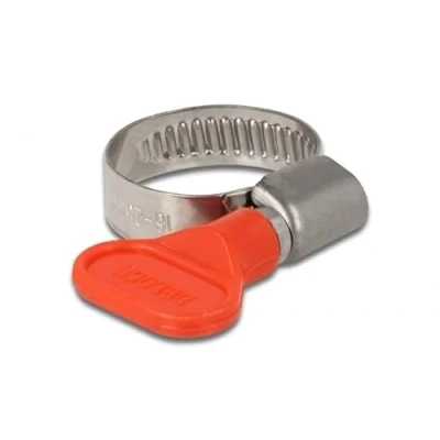 Abbildung von Delock Schlauchschelle mit Flügelmutter 16 25 mm 10 Stück rot