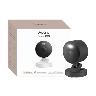 Abbildung von Aqara G100, 2K Sicherheitskamera für Innen &amp; Außenbereich, HomeKit Secure Video, 2 Wege Audio, Scheinwerfer Farb/IR Nachtsicht, KI Erkennung,140Sichtfeld, HomeKit, Alexa,Google,IFTTT, Schwarz