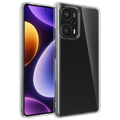 Abbildung von Verco Handyhülle für Poco F5 Case, Handy Cover Xiaomi 5G Hülle Transparent Dünn Klar Silikon, durchsichtig