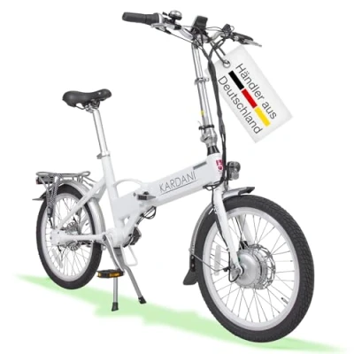 Abbildung von aktivelo E Faltrad mit Kardanantrieb, klappbar Fahrrad, Bike, Akku 8,7 Ah 9 Motorunterstützungsstufen, LCD Display &amp; Alurahmen, inkl. Transporttasche Weiß