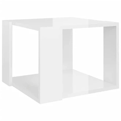 Abbildung von vidaXL Couchtisch Beistelltisch Wohnzimmertisch Kaffeetisch Sofatisch Teetisch Tisch Wohnzimmer Wohnzimmermöbel Hochglanz Weiß 40x40x30cm Holzwerkstoff