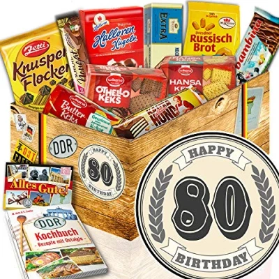 Abbildung von Keks Schachtel/DDR Set / 80 Geburtstag/Geschenke zum 80. Geburtstag