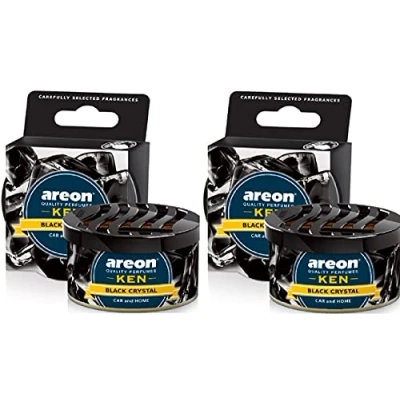 Abbildung von Areon Ken Lufterfrischer Dose Auto Duft Schwarz Kristall Autoduft Duftdose Wohnung Erfrischer 3D Set ( Black Crystal Pack x 6 )