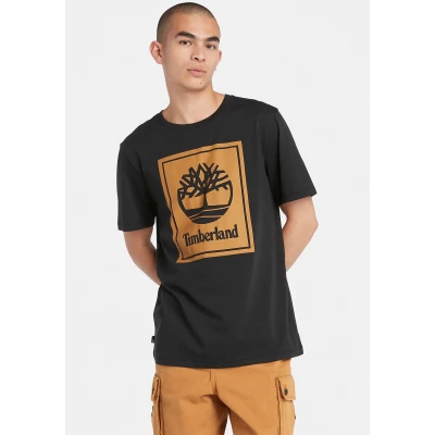 Abbildung von Timberland Short Sleeve TEE Tshirt print, Herren, Größe: Large, Black wheat boot