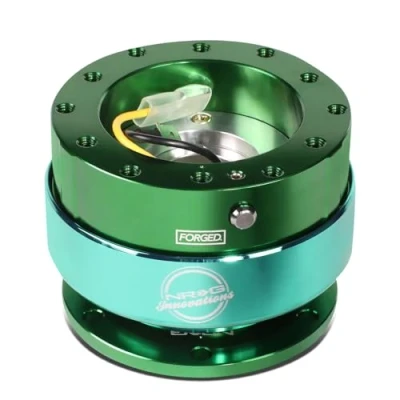 Abbildung von NRG Innovations SRK 200GNGN Gen 2.0 Lenkrad Schnellwechseladapter 6 Loch mit Befestigungsschrauben, (grüner Korpus/grüner Ring), Design
